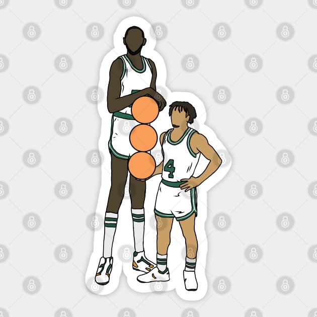 Tacko Fall And Carsen Edwards Sticker by rattraptees
